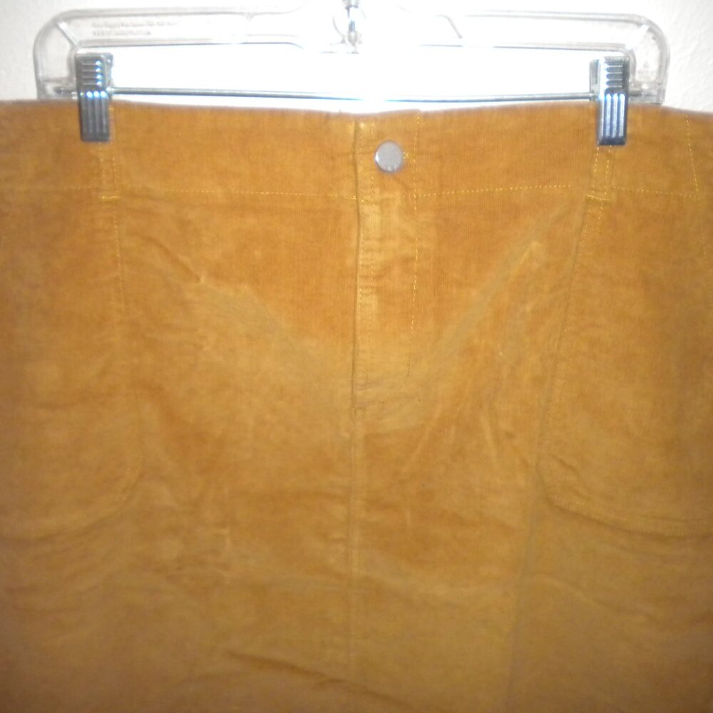 32 Degrees Women's Plus Size XXL Yellow (Golden Tan) Corduroy Skirt NWT - Picture 4 of 5